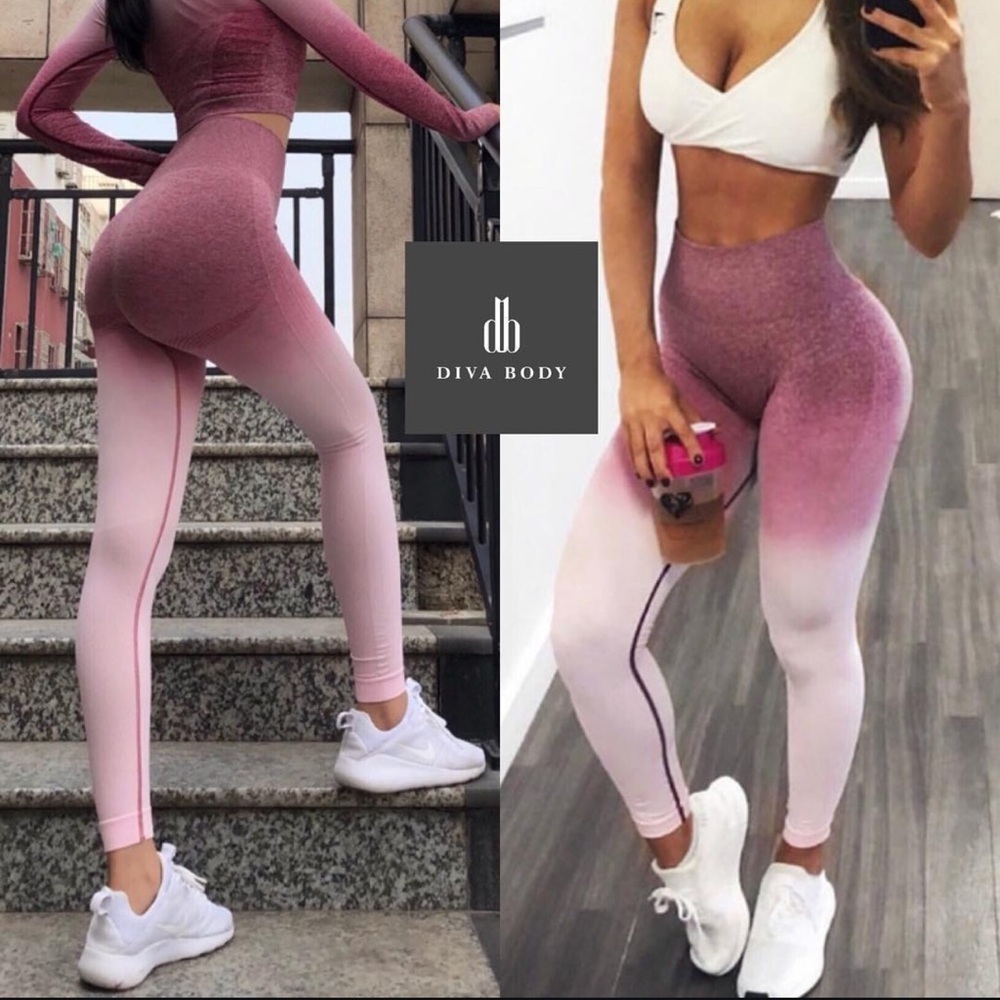 Pink Ombre Workout Athleisure leggings Size Medium NWT